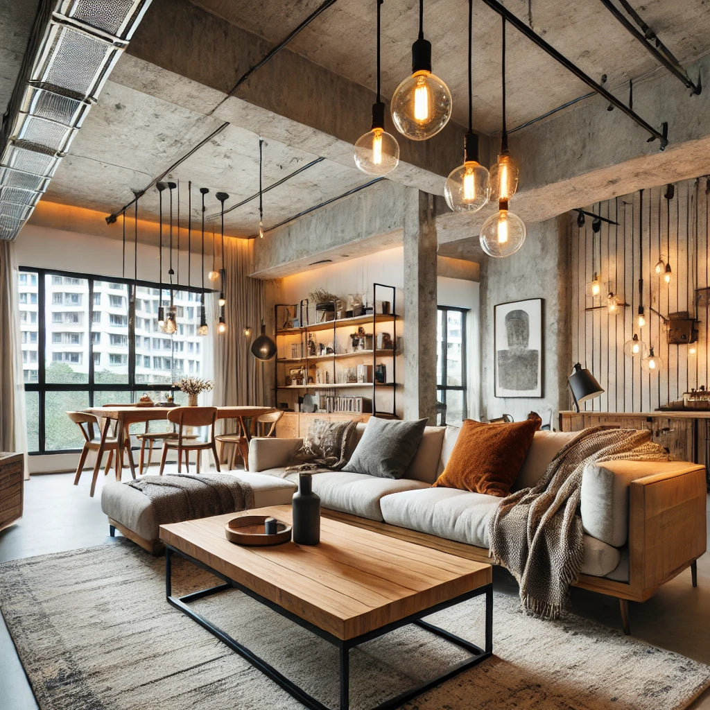 Industrial Scandinavian Living Room
