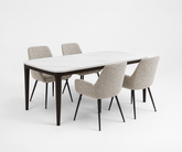 Adrien Sintered Stone Dining Table (180cm) with 4 Kinsley Dining Chair Set