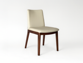 Antonia Solid Wood Dining Chair (Top Grain Leather), Beige