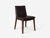 Antonia Solid Wood Dining Chair (Top Grain Leather), Dark Brown