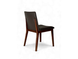 Antonia Solid Wood Dining Chair (Top Grain Leather), Dark Brown