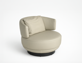 Aurora Swivel Armchair (Top Grain Leather), Beige
