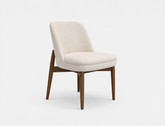 Beatrice Solid Wood Fabric Dining Chair, Oat Beige