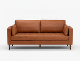 Boston 3 Seater Leather Sofa, Cinnamon Brown