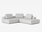 Cayden Left Facing 3pc Sectional Sofa, Rice Grey (Easy Clean)