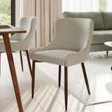 [CLEARANCE] Justina Fabric Dining Chair, White Sand