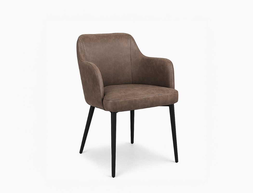 Charles Fabric Dining Arm Chair, Ashen Brown - Pet Friendly Fabric