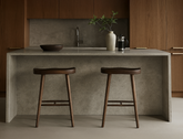 Cleo Solid Wood Counter Stool, Dark Walnut