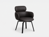 Elio Swivel Dining Chair, Midnight Brown