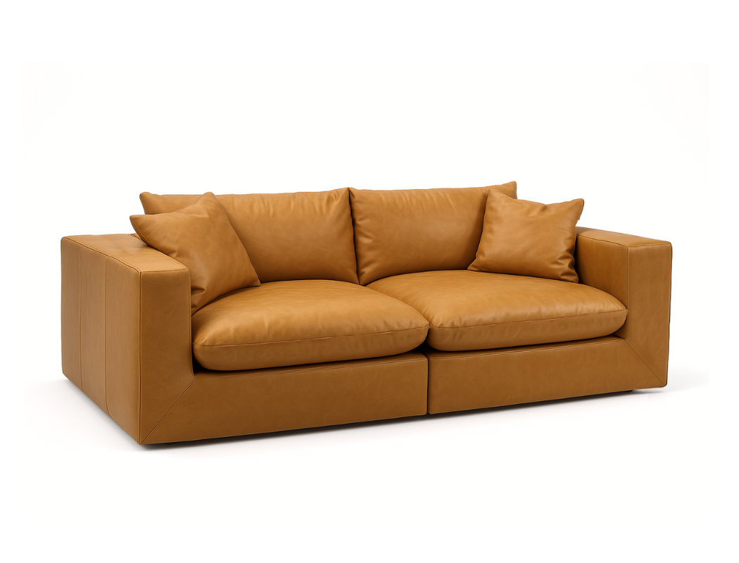 Jonathan 3 Seater Leather Sofa, Tan