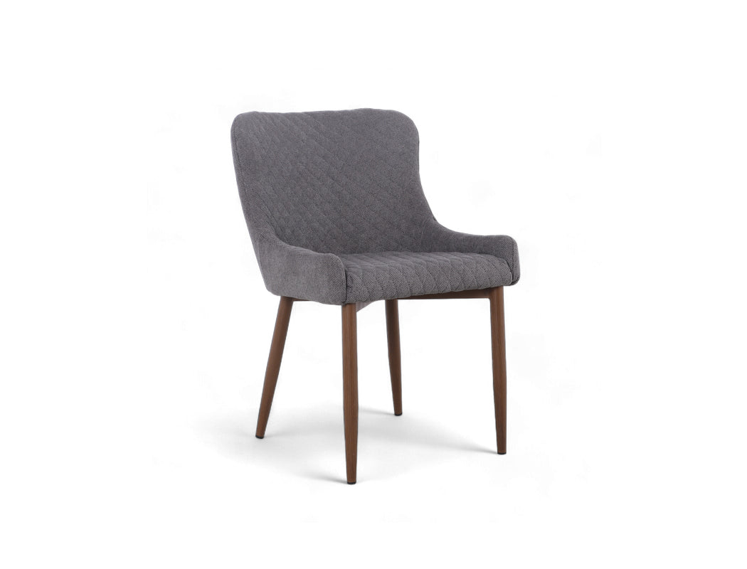 Aspen Dining Table (120cm) with 4 Justina Chair, Smoke Grey Set