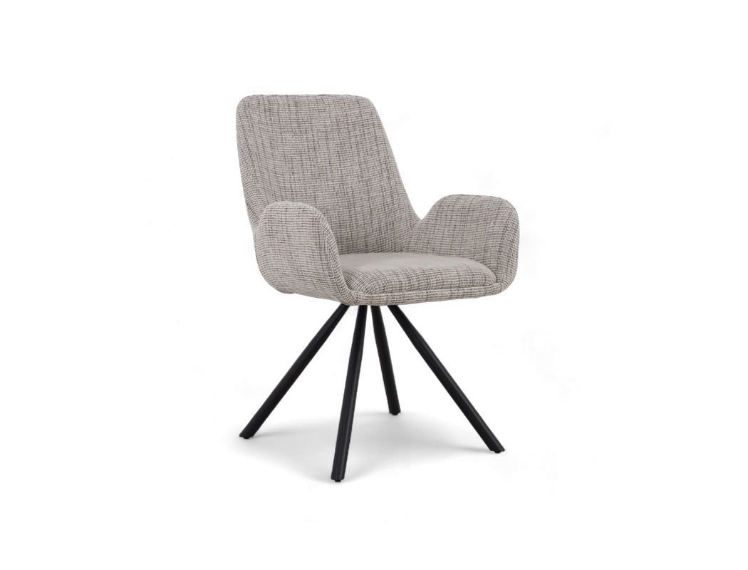 Kinsley Fabric Swivel Dining Arm Chair, Toffee - Pet Friendly Fabric