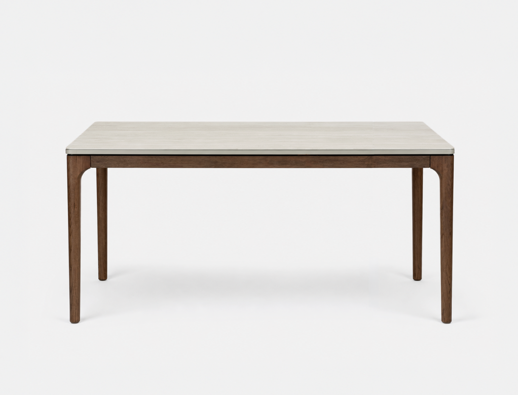 Lindon Dining Table (160cm) with 4 Yumi Chair, Sand Grey Set