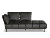 Nico Left Facing Leather Corner Chaise Leather CAT B1 Dark Grey Black Delivery in 8-10 Weeks
