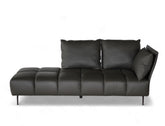Nico Right Facing Leather Corner Chaise Leather CAT B1 Dark Grey Black Delivery in 8-10 Weeks