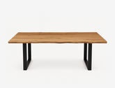 Oslo Live Edge Solid Wood Dining Table, Natural