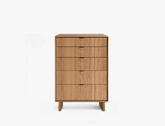 Riley Wood 5-Drawer Dresser, Natural Oak