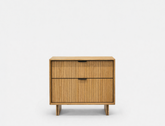 Riley Wood Bedside Table, Natural Oak, Set of 2