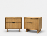 Riley Wood Bedside Table, Natural Oak, Set of 2