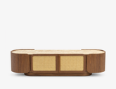 Sabbia Rattan TV Console, American Walnut