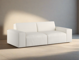 Scott 3 Seater Fabric Sofa, White Castle