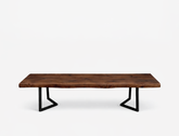 Verona Live Edge Solid Wood Bench, Dark Walnut (150cm)