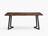 Verona Live Edge Solid Wood Dining Table, Dark Walnut (150cm)