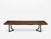 Verona Live Edge Solid Wood Bench, Dark Walnut (180cm)
