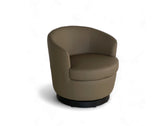 Vienna Swivel Armchair (Top Grain Leather) Leather CAT B1 Taupe Black Delivery in 8-10 Weeks