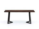 Aster Live Edge Solid Wood Dining Table, Dark Walnut (180cm)