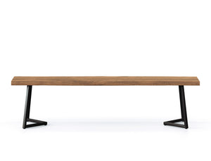 Aster Live Edge Solid Wood Dining Bench, Natural 180cm / Customised: Delivery in 2-3 Months