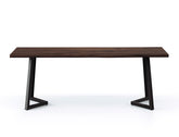 Aster Live Edge Solid Wood Dining Table, Dark Walnut (200cm)