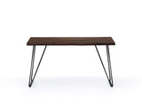 Barcelona Live Edge Solid Wood Dining Table, Dark Walnut (150cm)