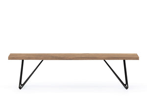Barcelona Live Edge Solid Wood Dining Bench, Whitewash 180cm / Customised: Delivery in 2-3 Months