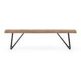 Barcelona Live Edge Solid Wood Dining Bench, Whitewash 180cm / Customised: Delivery in 2-3 Months