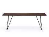 Barcelona Live Edge Solid Wood Dining Table, Dark Walnut (210cm)
