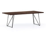 Barcelona Live Edge Solid Wood Dining Table, Dark Walnut (210cm)