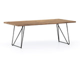 Barcelona Live Edge Solid Wood Dining Table, Whitewash