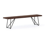 Barcelona Live Edge Solid Wood Dining Bench, Dark Walnut (180cm)