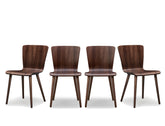 Bo Dining Chair, Black Walnut, Set of 4