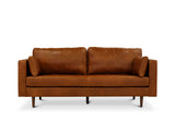 Boston 3 Seater Leather Sofa, Cinnamon Brown