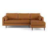 Boston Right Facing L-Shape Leather Sofa, Tan