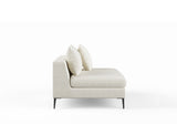 Natalia Armless Fabric Sofa, White Granite