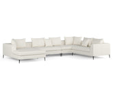 Natalia Right Corner Sofa with Chaise, White Granite