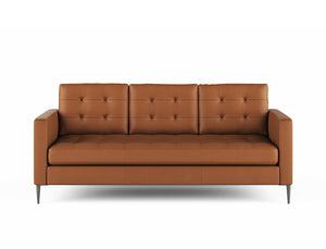 Pierre 3 Seater Leather Sofa, Cinnamon Brown
