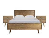 Roxanne Wood Queen Bed Frame with 2 Bedside Tables Set