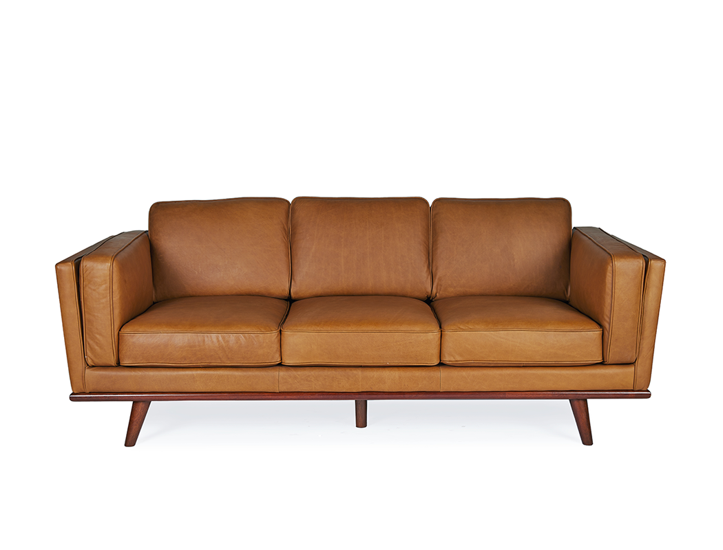 Sidney 3 Seater Leather Sofa, Vintage Tan (Premium)
