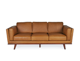 Sidney 3 Seater Leather Sofa, Vintage Tan (Premium)