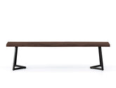 Verona Live Edge Solid Wood Dining Bench, Dark Walnut (180cm)