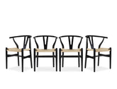 Y Wood Dining Chair, Black, Set of 4